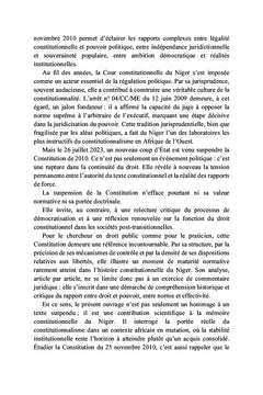 La Constitution nigérienne du 25 novembre 2010
