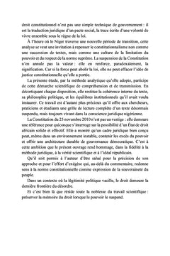 La Constitution nigérienne du 25 novembre 2010