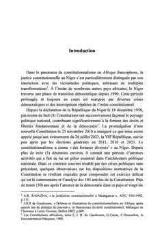 La Constitution nigérienne du 25 novembre 2010