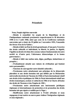 La Constitution nigérienne du 25 novembre 2010