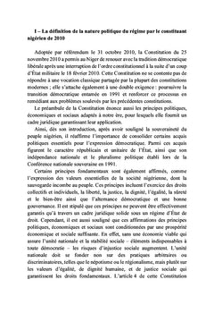 La Constitution nigérienne du 25 novembre 2010