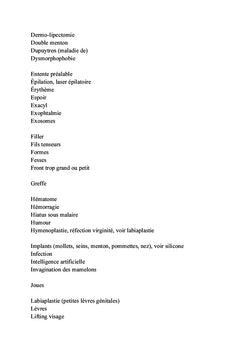 Dictionnaire pratique de la chirurgie esthétique