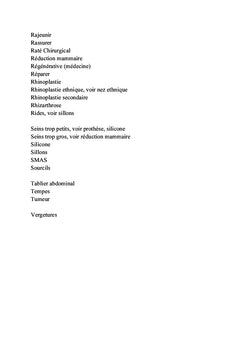 Dictionnaire pratique de la chirurgie esthétique