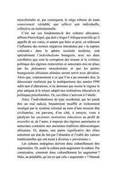 Cultures, identités et progrès des sociétés