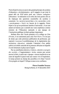 Cultures, identités et progrès des sociétés