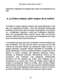 Des idées et des Grecs, tome 1
