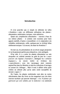 Des plantes alimentaires, médicinales, toxiques, aux compléments alimentaires