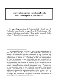 Reconception culturelle de l'action sociale