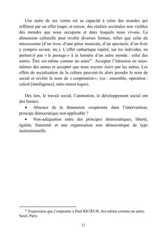 Reconception culturelle de l'action sociale
