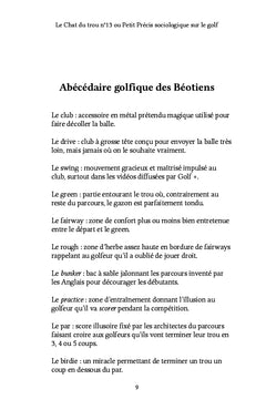Le Chat du trou n°13 ou Petit Précis sociologique sur le golf