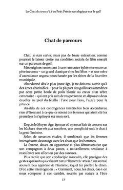 Le Chat du trou n°13 ou Petit Précis sociologique sur le golf