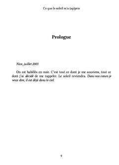 Ce que le soleil m'a (ap)pris