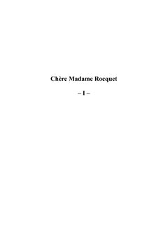 Chère Madame Rocquet... et autres nouvelles