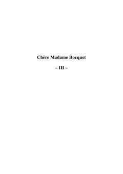 Chère Madame Rocquet... et autres nouvelles