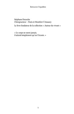 Retrouver l'équilibre