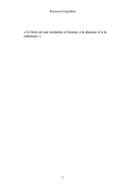 Retrouver l'équilibre