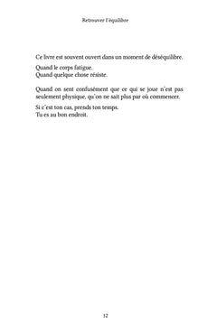 Retrouver l'équilibre