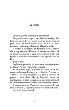 Calme en vitrine
