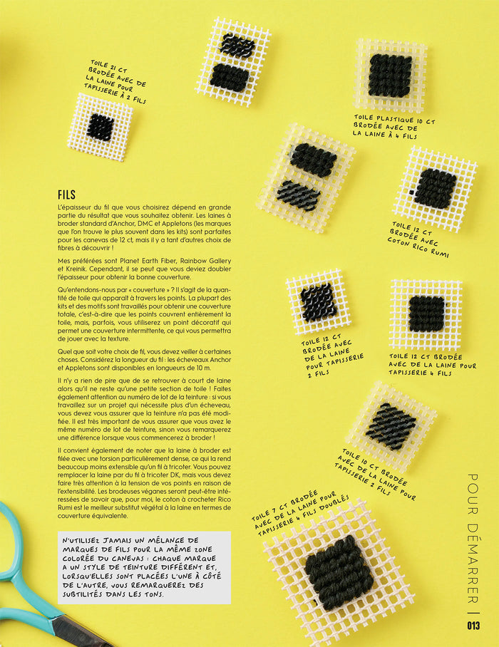 Broderie sur canevas - Un broderie de points contemporains