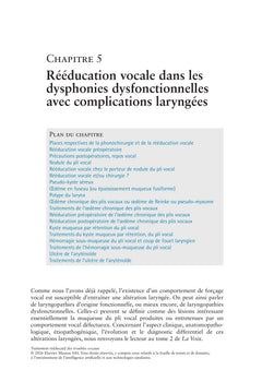 Traitement rééducatif des troubles vocaux