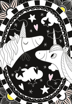 Coloriages Fabuleuses licornes - avec feutres pailletés