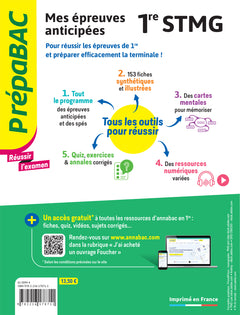 Prépabac - Mes épreuves anticipées Français et Maths +  mes spé - 1ere STMG