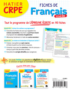 Hatier CRPE - Fiches de Français - Epreuve écrite d'admissibilité - 2027 - L3 et M2