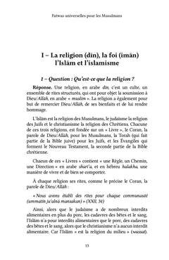 Fatwas universelles pour les Musulmans et les Musulmanes du XXIe siècle