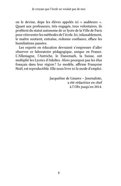 Je croyais que l'école ne voulait pas de moi