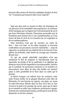 Je croyais que l'école ne voulait pas de moi