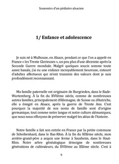 Souvenirs d'un pédiatre alsacien