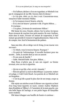 Et si ça me plaisait pas, le sang sur ma moquette !