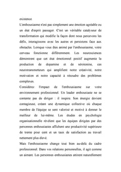 La force de l'enthousiasme
