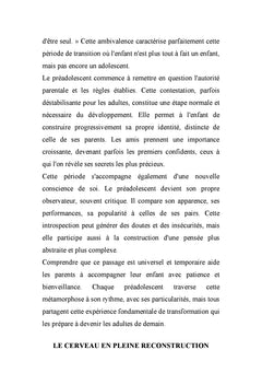 DANS LA TÊTE D'UN PRÉ-ADO