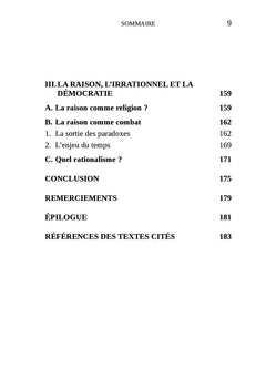 Démocratie et Raison. Le rationalisme et ses paradoxes...