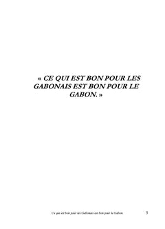 LUTTE CONTRE LA PAUVRETE AU GABON