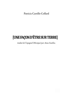 UNE FAÇON D'ÊTRE SUR TERRE