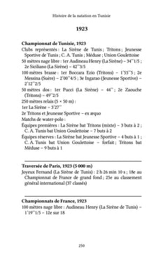 Histoire de la natation en Tunisie