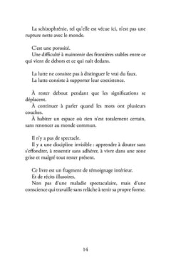 Mémoire d'une schizophrène