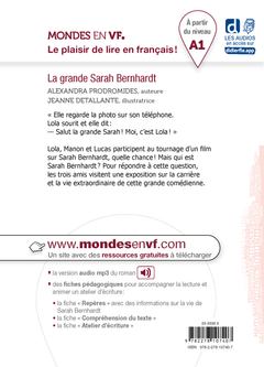 Mondes en VF - La grande Sarah Bernhardt - Niv. A1 - Livre + audios
