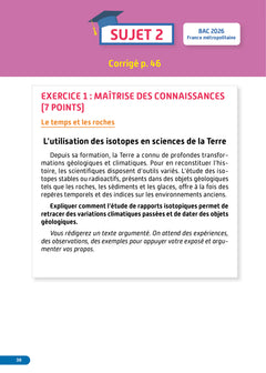 Annales Objectif BAC 2027 - Spécialité SVT Tle - sujets et corrigés