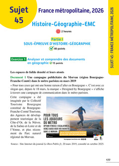 Annales Brevet 2027 - Histoire-géo-EMC 3e - sujets et corrigés