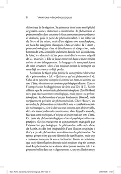 Variations phénoménologiques