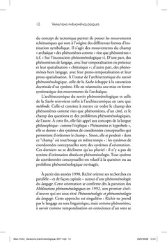 Variations phénoménologiques