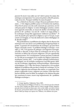 Technique et théologie