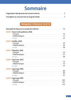 Objectif CRPE 2027 - Annales Toutes les épreuves écrites - Concours L3