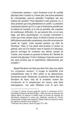 Causalité et liberté chez E. Kant et D. Davidson