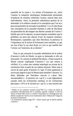 Causalité et liberté chez E. Kant et D. Davidson