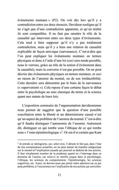 Causalité et liberté chez E. Kant et D. Davidson