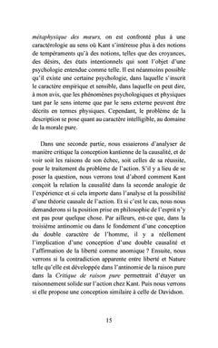 Causalité et liberté chez E. Kant et D. Davidson